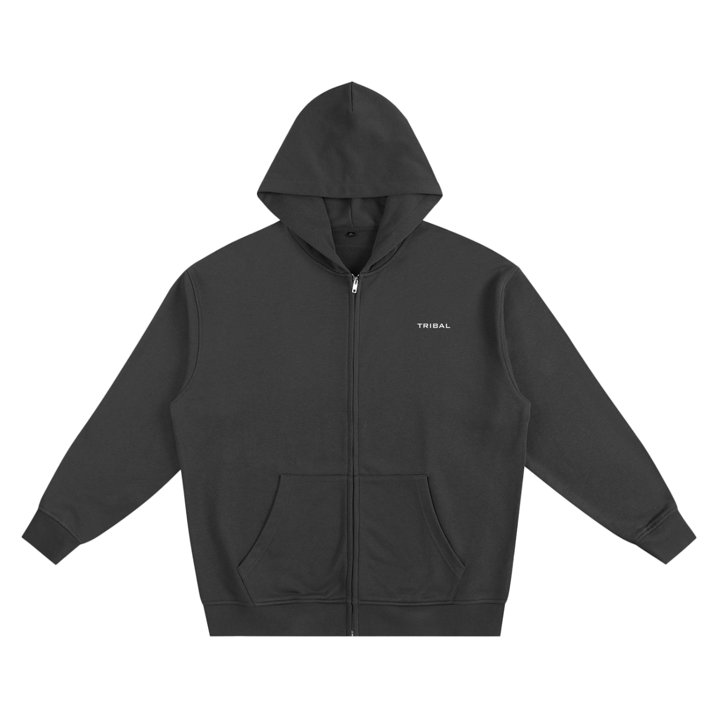 Drop Shoulder Zip-up- Black